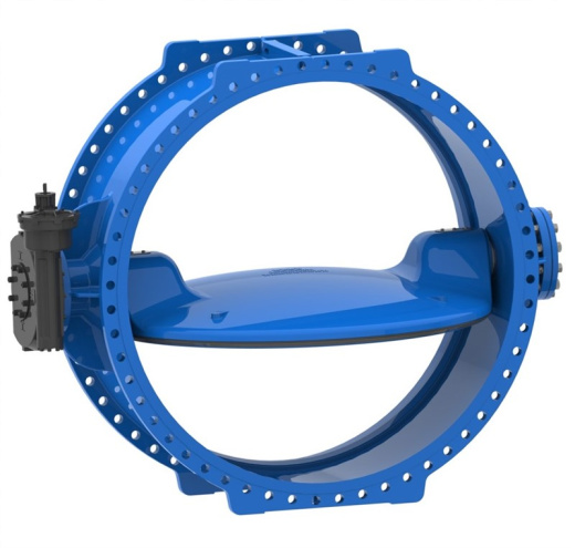 Затвор дисковый AVK с двойным эксцентриком серия 756/106-681 PN10 DN1500 с интегрированным седлом, редуктор (IP68)