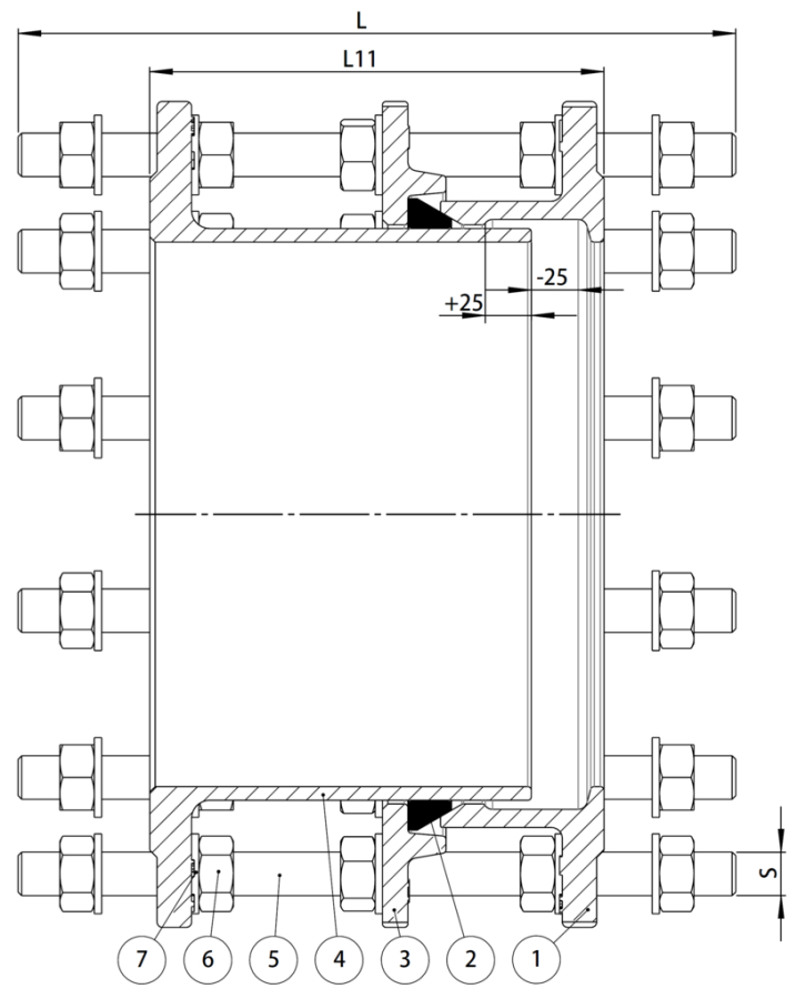 ВСТАВКА AVK ДЕМОНТАЖНАЯ 265-91 схема ВСТАВКА AVK ДЕМОНТАЖНАЯ 265-91 схема