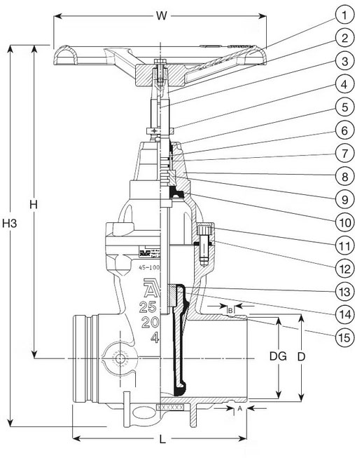 ЗАДВИЖКА AVK КЛИНОВАЯ C ПАТРУБКАМИ ДЛЯ ГРУВЛОК СОЕДИНЕНИЯ с индикатором положения и маховиком, сертификат VdS, DN 50- DN300 PN10 ИЛИ PN16.jpg
